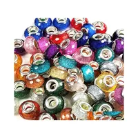 Aleaci￳n 14 colores Antique Mticolor Faced Geads 925 Sier Color Tube Fit European M Charms Bead Bead Bangle Pulsera D DHOAV