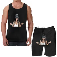 Spares para hombres Summer Funny Print Men Toquips Mujeres Mia Khalifa Sexy Beach Shorts Sets Fitness Vest