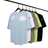 Пара Tees Дизайнерская летняя органическая хлопчатобумажная ткань Новая футболка с трехмерной вышивкой букв.