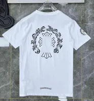Fashion Mens Classic T Shirts Brand Top T-shirts Ch White Short Sweater Casual präglad bokstav hästsko Sanskrit Cross Pattern Designers Tees Women Tshirts 0OHL