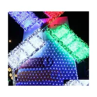 Party Decoration Waterproof Outdoors Lamp Christmas Wedding Celebration Led Strip Lights String Fishing Net Lamps Neon Reticate High Dhpwp