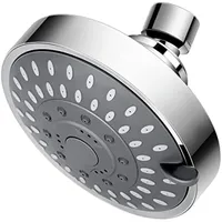 High Pressure Shower Head 5 Settings Fixed Showerhead 4.1 Inch High Flow Bathroom Showerhead with Adjustable Brass Ball Joint for Luxury Shower Experience