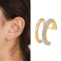 Backs Earrings Earcuff Punk Crystal Metal Ear Cuff Clip For Women No Pierced C Shape Geometric Small Wrap Clips Jewelry