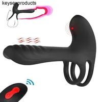 Adult Massager Elastic Delay Ring Vibrating Cock Stretchy Intense Clit Stimulation Couple Sexy Toy Premature Ejaculation Lock Vibrator