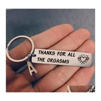 Key Rings Stainless Steel I Thanks For All The Orgasms 26 Letters Initial Keychain Jewelry Accessorie Drop Delivery Otx9G