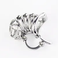Finger Toys Stainless Steel Male Chastity Belt Stealth Lock Cock Cage With Adjustable Scrotum Massage Stimulate Device Sex Toys