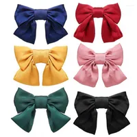 Hair Jewelry Dainty Long Ribbon Bowknot Hairclip For Women Headwear Retro Fashion Large Bow Hairpin Girls Ladies Accessories Bijoux