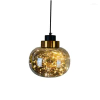 Pendant Lamps Nordic Modern Minimalist Metallic Lamp LED Gypsophila Glass Lights For Kitchen Dining Bedside Bedroom Aisle Bar