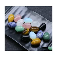 Stone Polished Egg Shape Reiki Healing Chakra Natural Ball Bead Palm Quartz Mineral Crystal Tumbled Gemstones Hand Piece Home Decora Dhvxn