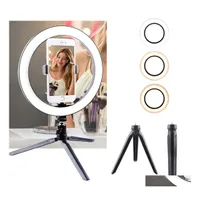Mirrors 12W P Ography Led Selfie Ring Light 260Mm Dimmable Camera Phone Lamp Fill With Table Tripods Holder T200115 Drop Delivery Ho Dhzbs