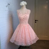 Sukienki swobodne 3 kolory dziewczyna koronkowa sukienka elegancka retro aplikacja z koralikami plisowana suknia balowa wieczór
