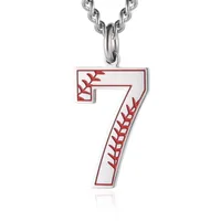 Naszyjniki wiszące ze stali nierdzewnej czarny srebrny baseball numer 0-9 Naszyjnik dla mężczyzn Inspiracja moda urok biżuterii