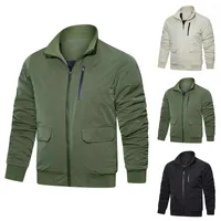 Men's Jackets IN Bad Lands Jacket Male Autumn And Winter Windproof Zipper Stand Collar Multi Pockets Long Sleeve Outdoor Coat Heavy Coats