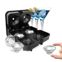 Baking Moulds DIY 4 Grids Diamond Silicone Ice Cube Mold Bars Party Whiskey Wine Maker Fruit Chocolate Mould Kitchen Tools Accessories