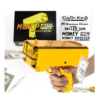 Decompression Toy Money Gun Shooter Ruvince 18K Real Gold Plating Prop Dollar Cash Cannon Make It Rain For Party Nightclub Birthday Dhptr