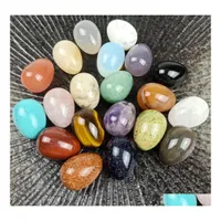 Stone Polished Egg Shape Loose Reiki Healing Chakra Natural Ball Bead Palm Quartz Mineral Crystal Tumbled Gemstones Hand Piece Home Dheyn