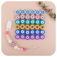 Pacifier Holders Clips Diy Silicone Teething Beads Baby Pacifiers Newborn Soother Infant Feeding E20494