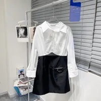 디자이너 여성 코트 캐주얼 드레스 소매 셔츠 탑 플랫 스커트 여자 슬림 아웃웨어 여름 드레스 S-l
