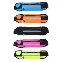 Outdoor Bags 831C Reflective Running Belt Waist Pack - Water Resistant Runners Fanny For Hiking Fitness Adjustable Pouch
