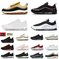 2023 NEW 97 running shoes 97s Sean Wotherspoon Triple Black White WolfGrey Sillver Bullet MSCHF X INRI Jesus Easter South Beach Sports Sneakers Sneakers 36-45