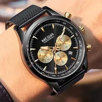 Wristwatches 2023 Relogio Masculino MEGIR Brand Men's Fashion Watches Simple Business Stainless-Steel Mesh Belt Quartz Watch Male Clock