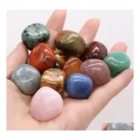 Stone Polished Loose Chakra Natural Bead Palm Reiki Healing Quartz Mineral Crystals Tumbled Gemstones Hand Piece Home Decoration Acc Dhnm4