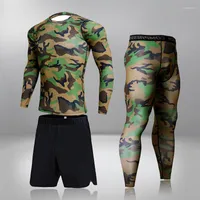 Tracce maschili da uomo set di compressione MMA set t-shirt Sports Sports Sports Jogging Set Set Rashgard Gym Clothing Men Fitness Workout