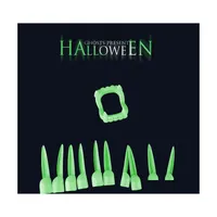 Other Festive Party Supplies Halloween Prop Luminous Fake Nail Zombie Teeth Set Kid Toys Decoration Long Witch Er Glowing Vampire Dhpsw