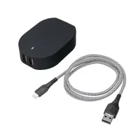 onn. Dual-Port-Wandladekit mit 3 Fu￟ bis USB-Kabel
