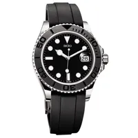 montres masculines pour hommes en caoutchouc noir bo￮tier en acier inoxydable anneau c￩ramique saphir verre m￩canique automatique mouvement 209