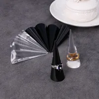 Jewelry Pouches 1pc Acrylic Finger Cone Ring Stand Display Holder Show Case Organizer