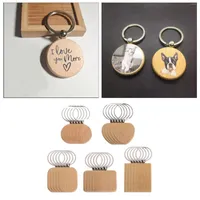 Keychains 25x Wood Key Chain Blank Chains Tags For Jewelry Making Finding