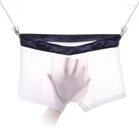 Underpants 3Pcs Lot Men Underwear Boxer Shorts Mens Lce Silk Seamless Design Very Soft Sexy Male High Quality Big Size XXXL