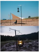 Lamp Covers & Shades Multifunctional Folding Post Pole Kit Aluminum Alloy Good Quality Fishing Hanging Light Fixing Stand Holder Camping Out