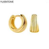 Hoop Earrings Tire Pattern Round Earring For Women 925 Sterling Silver Hoops Pendiente Plata Piercing Gold Jewelry Women men