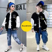 Jackets Baby Boys Girls Spring Autumn Jacket Baseball Suit Bomber Tiny Cottons Kids Children's Clothes For Teen Coats 15 Years Old