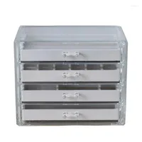 Jewelry Pouches 4 Drawer Box - Detachable Partition Tray For Storing Dresser Countertops And Earrings Bracelets Necklac