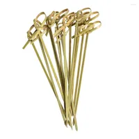 Dinnerware Sets 300Pcs Bamboo Knot Picks Skewers Cocktail Drinks Skewer Toothpicks For Party Appetizers Sandwiches
