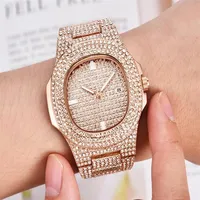 Luxury Quartz Gold President Day-Date Diamonds Watch Women Stainless Mother of Pearl Dial Diamond Bezel Automatic WristWatch mens 1872