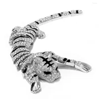 Brooches CINDY XIANG Very Large Rhinestone Tiger Brooch Animal Pin Shawl Scarf Accessories Wedding Party Jewelry High Quality