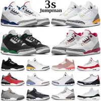 Big Kid Basketball Chaussures 3s Jumpman 3 Cardinal Red Pine Green Racer Blue Cool Grey Gray Hall of Fame Court Purple Laser Orange Trainers Boys GARLS ENFANTS SAUTURES SPORTS
