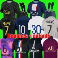 2022 2023 Koszulki piłkarskie Maillot de Foot Mbappe Hakimi Marquinhos Verratti Football Shirt 23 23 Sergio Ramos Fabian PSGS Hommes Enfants Kit Donnarumma czwarty