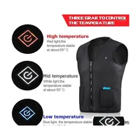 Motorcycle Apparel Vest Electric Battery Heating Usb Sleeveless Winter Heated Outdoor Sport Jacket Unisex Cycling Racing Back Armor1 Dhkue
