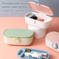 Storage Bags Portable Household Sewing Kit Box Travel Embroidery Cross-stitch Stitching Quilting Scissor Thread Set Handwork