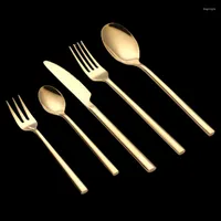 Dinnerware Sets Kubac Hommi Golden Calheres 18/10 Aço inoxidável Pratelware Gold Service por 6 Drop