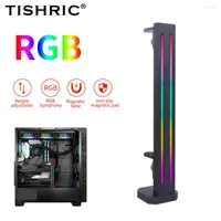 Computer Cables TISHRIC RGB Video Card Holder Support Adjustable GPU Graphics Bracket For RX 6600 580 GTX1060 RTX 3070 3060 Desktop PC Game