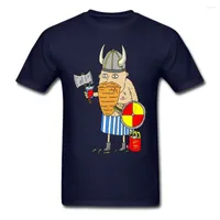 Men's T Shirts Fast Food Viking Men 90s Quality Printed O Neck Tops