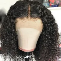 Beaudiva Curly Human Hair Wig Pre Plucked Lace Front Wigs For Women Peruvian 13x4x1 T Part Short Remy