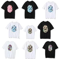 Camisetas de verano diseñador tocina tops tops thishs para mujer ropa de mujer moda mujer tiburones tripulación algodón transpirable letra corta estampado animal 3xl