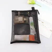 Storage Bags Transparent Simple Nylon Travel Portable Cosmetic Bag Casual Zipper Makeup Case Organizer Pouch Toiletry Wash Kit BagsStorage